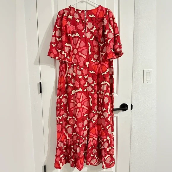 Euc Rhode x Target Zinnia Floral Tropical Prints Bell Sleeve Midi Dress - Picture 10 of 12